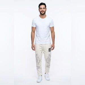 Rebel Vengeance Sneaks & Logo Print Fleece Joggers Mens Size XL